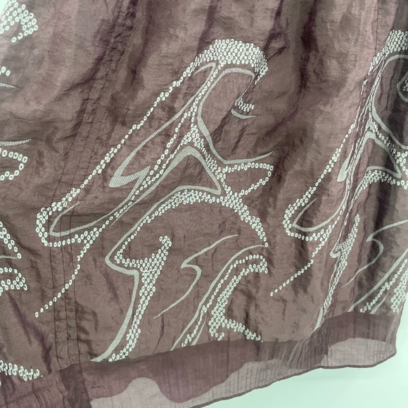 Lapis Eggplant Burgundy Smocked Elastic Waistband Midi Skirt - Picture 7 of 9